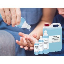 Gel hydroalcoolique conditionnée en bidon de 5 litres
