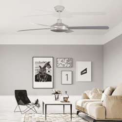 Ventilateur de plafond moderne blanc gris clair