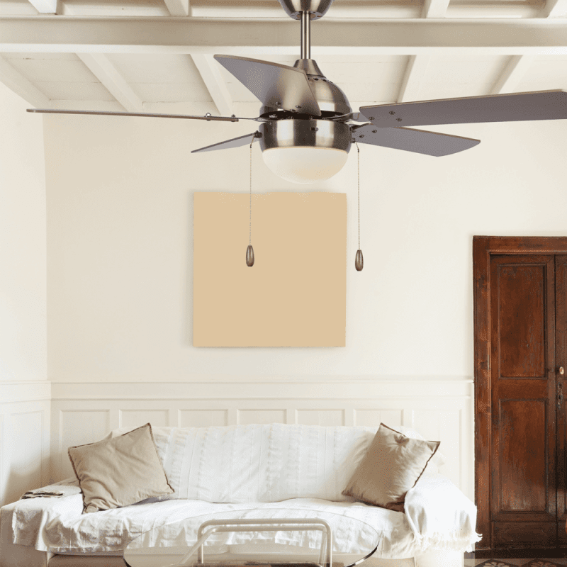 Ventilateur de plafond moderne marron-106 cm ,1 ampoules E27,  tirette ,télécommande