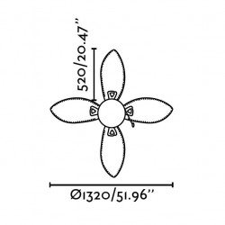 Ventilateur de plafond colonial marron avec luminaire 132 cm FARO LOMBOK 33019
