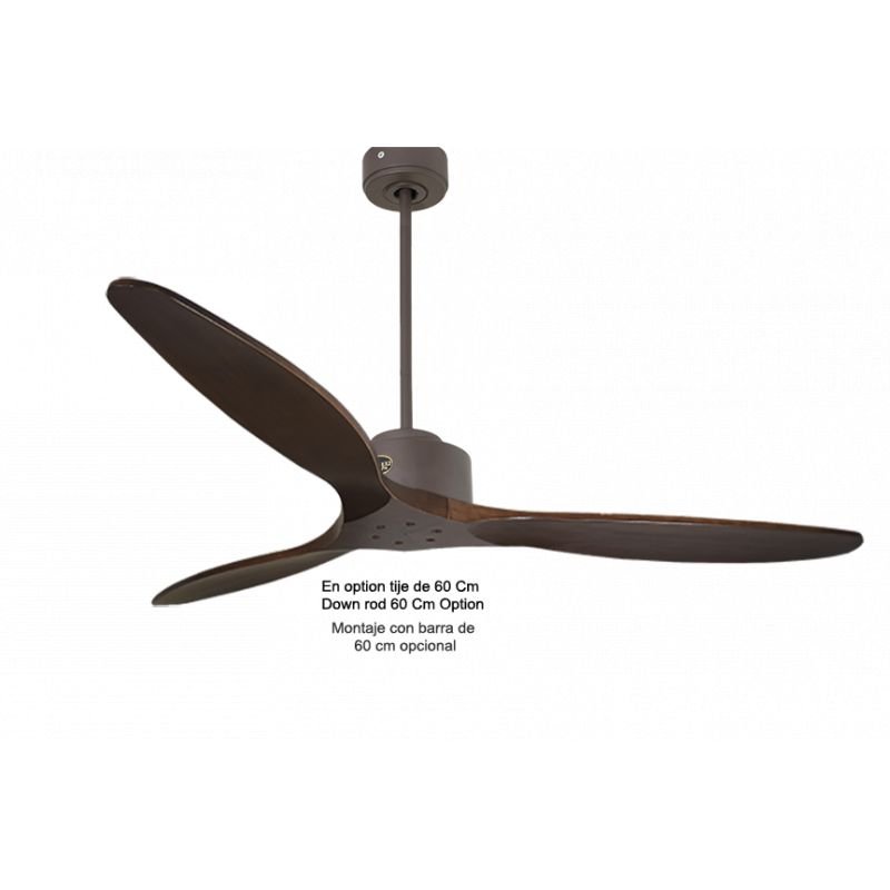 Modulo de KlassFan - Super destratificateur et ventilateur DC 166 cm Chocolat pales bois sombre sans Lumière30 à 60 m²
