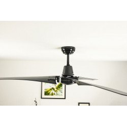 Ventilateur de plafond industriel Noir 142 cm avec télécommande Pepeo