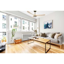 Ouray 2de Klassfan - Ventilateur de plafond et destratificateur moteur DC Laiton avec Lumière pales bois clair 25 à 40 m²