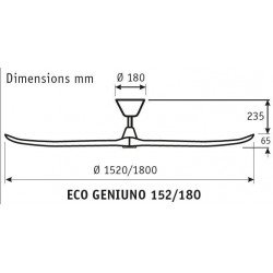 Ventilateur de plafond design avec pales noyer lamellé collé 
