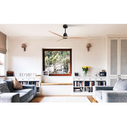 Tenerife Ring - Super destratificateur et ventilateur DC 166 cmGris basalte pales bois clair sans Lumière 30 à 60 m²