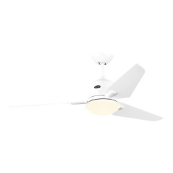 Ventilateur de plafond DC Eco AVIATOS WE-WE, moderne 132 Cm corps émmaillé blanc, pales blanches avec lampe ultra silencieux