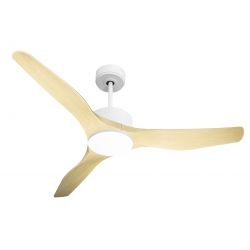 Modulo Regular Exterior - un ventilateur pour extérieur IP44, DC 127 cm Blanc pales abs marron sans Lumière20 à 30 m²