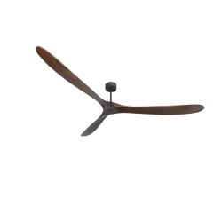 Le super destratificateur et ventilateur  HVLS Ouray, 223 Cm design noir pales bois sombres , wifi thermostat.