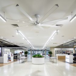 Ventilateur de plafond déstratificateur aluminium HVLS très grand taille moderne DC  274 Cm KlassFan BigbigtornadoWh