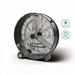 Brasseur d'air industriel Maximo haute performances 97 Cm, 630 Watts, monté sur cage et roulettes.