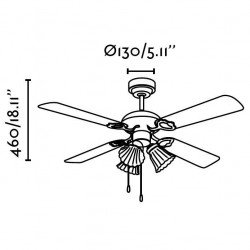 Ventilateur de plafond classique marron avec luminaire 107 cm FARO Lisboa 33102