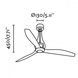 Ventilateur de plafond 130 cm avec lampe optionnelle - FARO MINI ETERFAN 33382